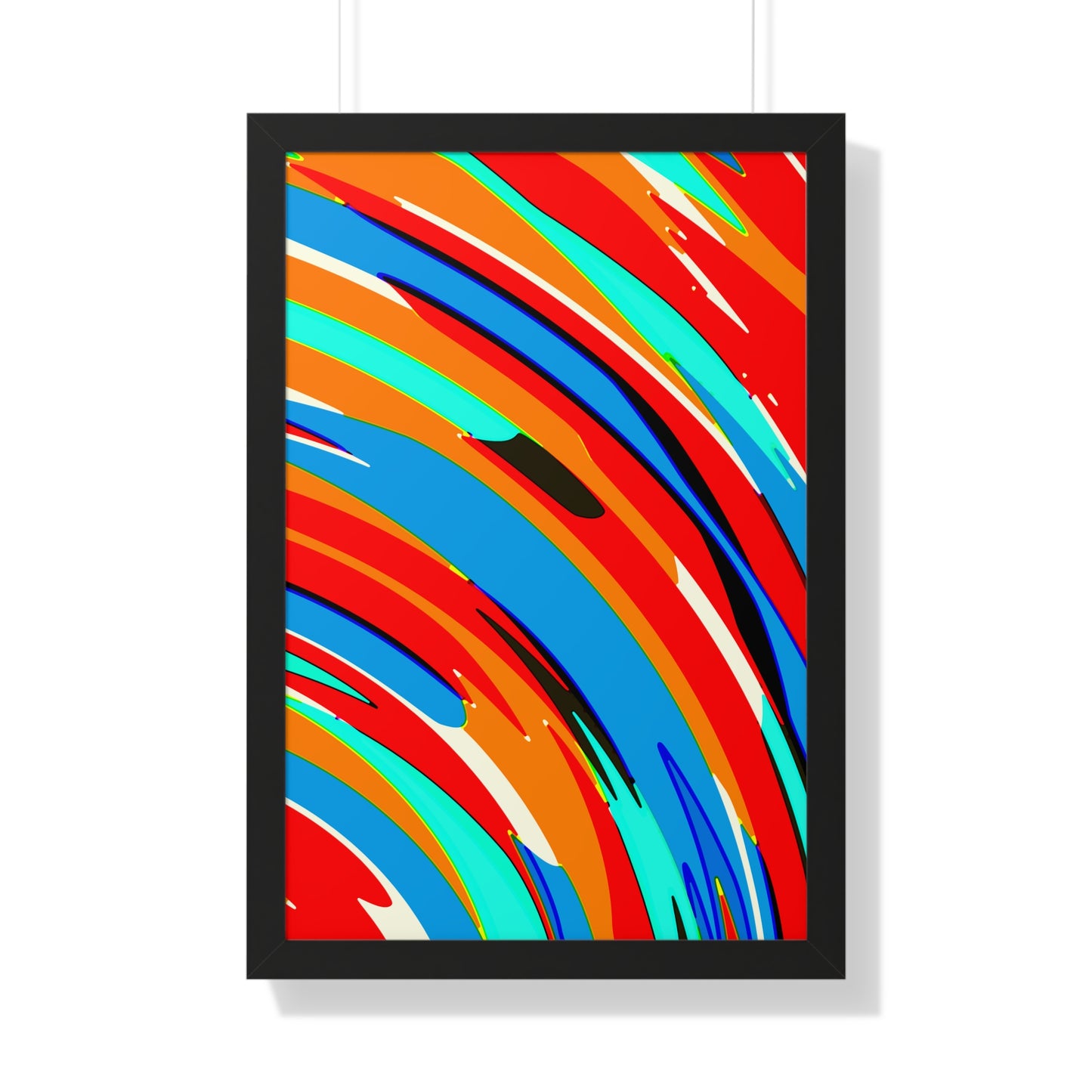 Abstract Rainbow Swirl Arc - Framed Poster