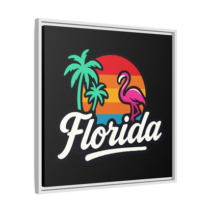 Florida Sunset Palm - Framed Canvas