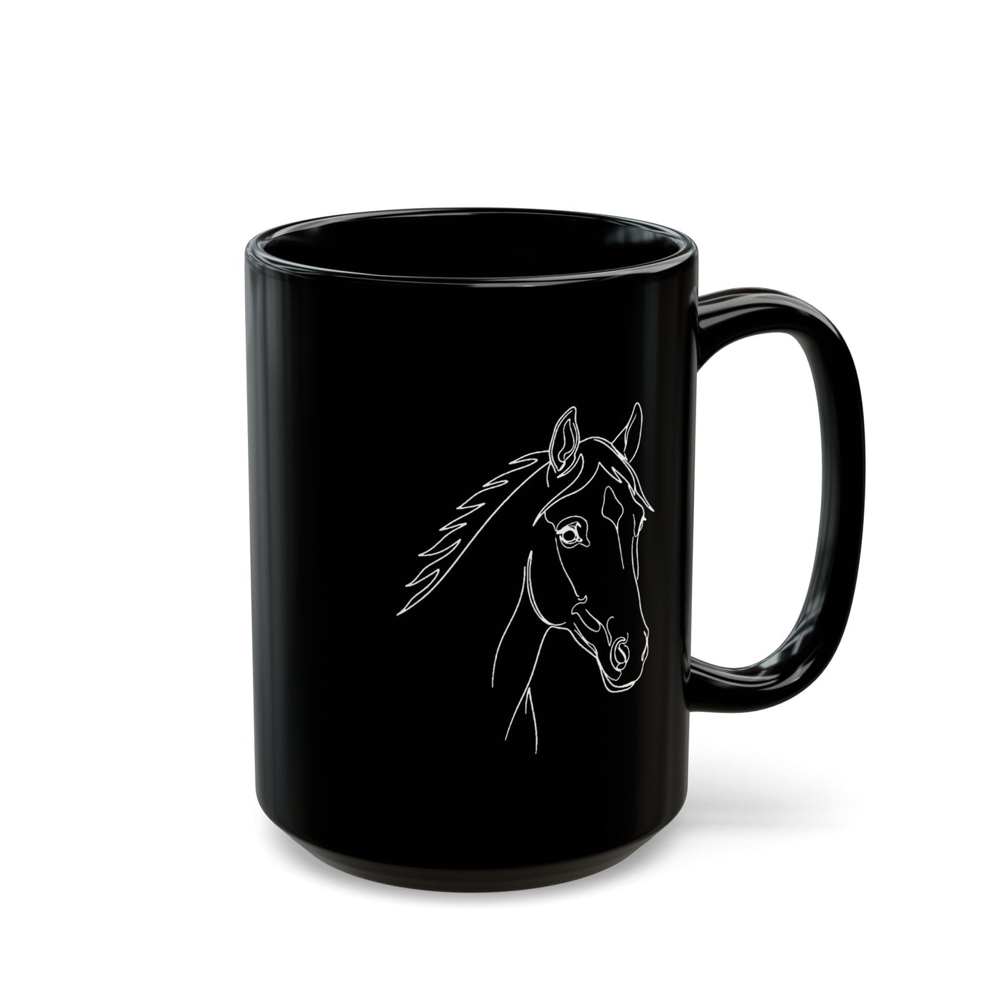 Horse Portrait Sketch - Black Mug
