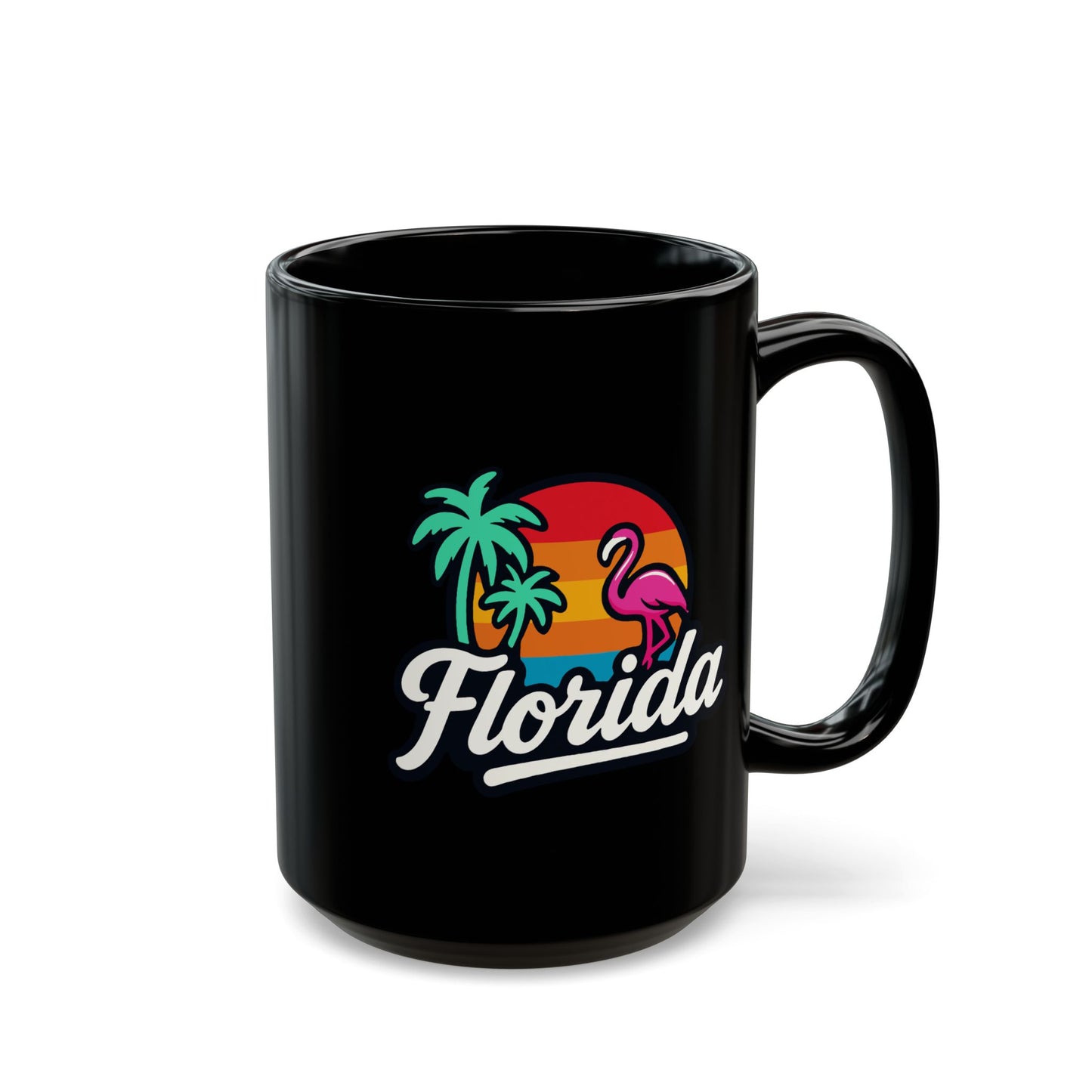 Florida Sunset Palm - Black Mug