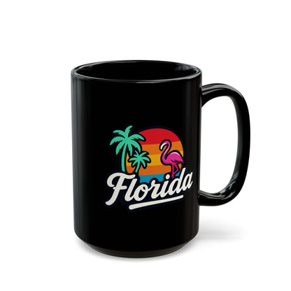 Florida Sunset Palm - Black Mug