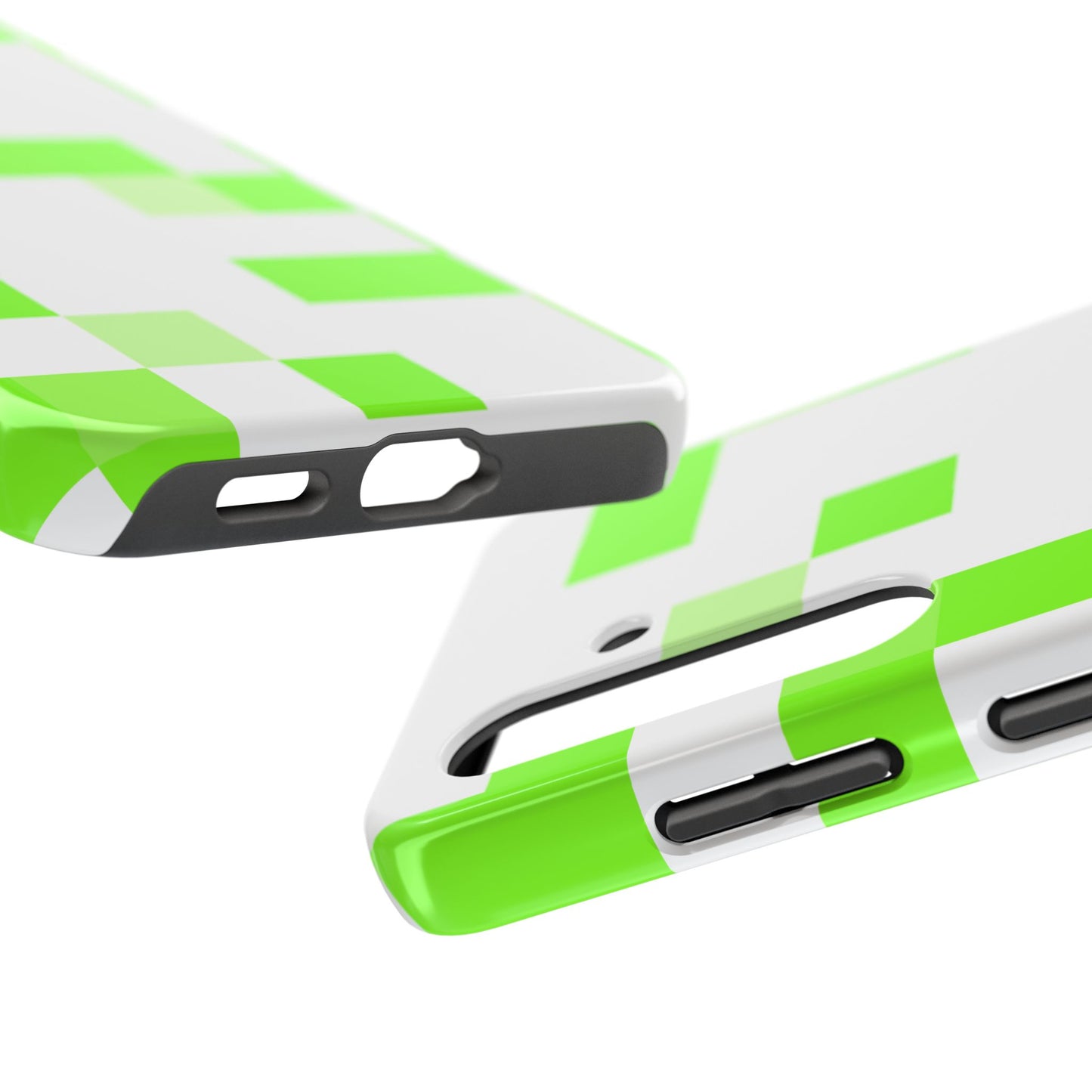 Lime Green Pixel Grid - Phone Case