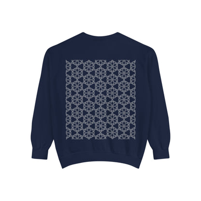Garment-Dyed Sweatshirt with Elegant Floral Design, Cozy Unisex Sweater, Fashionable Casual Wear, Gift for Her, Perfect for Spring Style