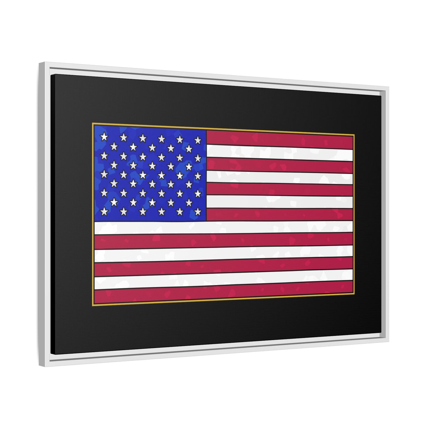 New Glory American Flag (Gold Edge Edition) - Framed Canvas