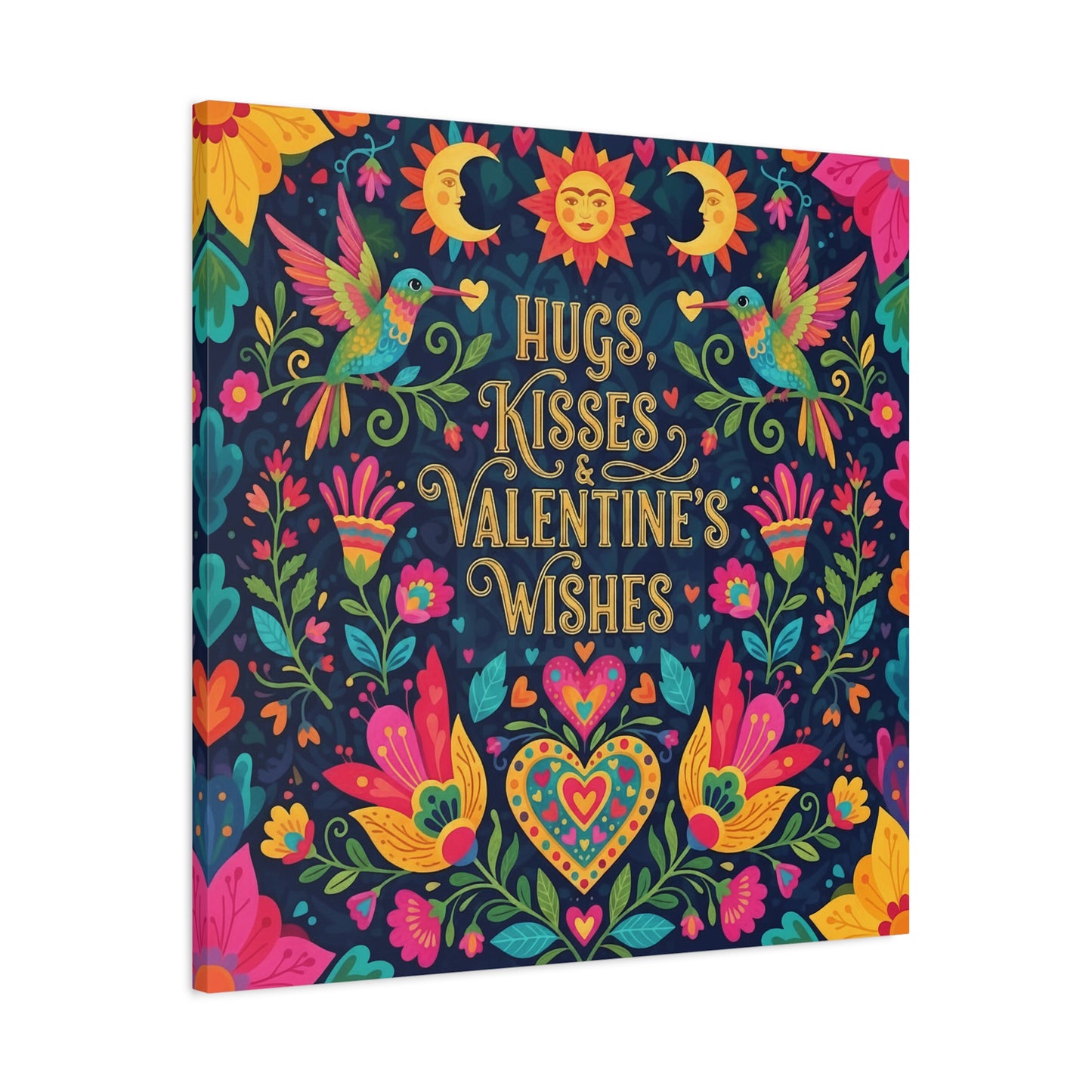 Hugs, Kisses & Valentine's Wishes - Stretched Canvas