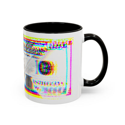 100 Dollars Bill - Neon Color Explosion - Color Accent Mug