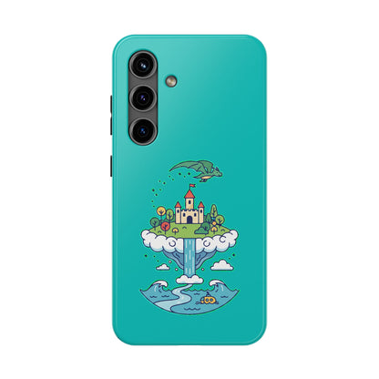 Floating Castle Dragon - Magical Fantasy Island - Phone Case
