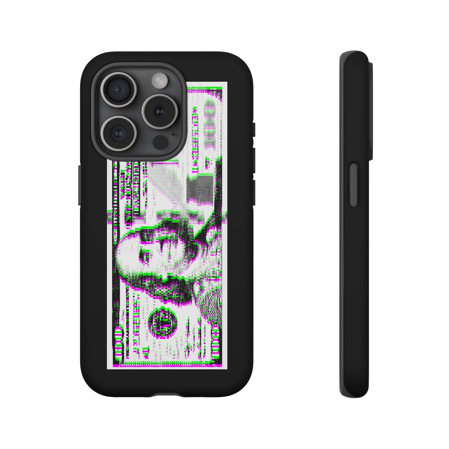 100 Dollars Bill - Green/Magenta Glitch - Phone Case