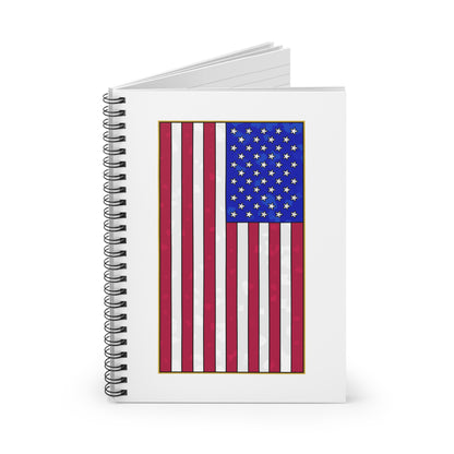 New Glory American Flag (Gold Edge Edition) - Spiral Notebook