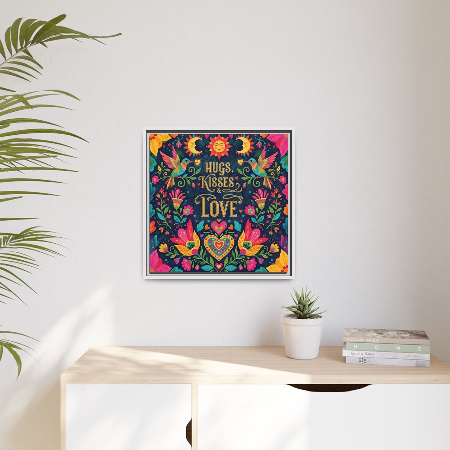 Hugs, Kisses & Love - Framed Canvas