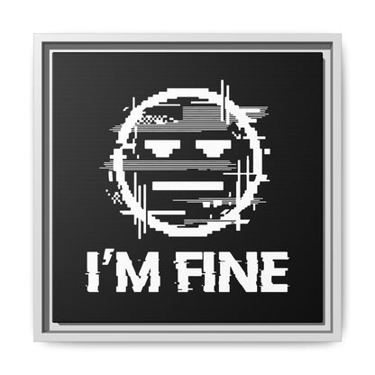 I’m Fine Glitched Smiley - Framed Canvas