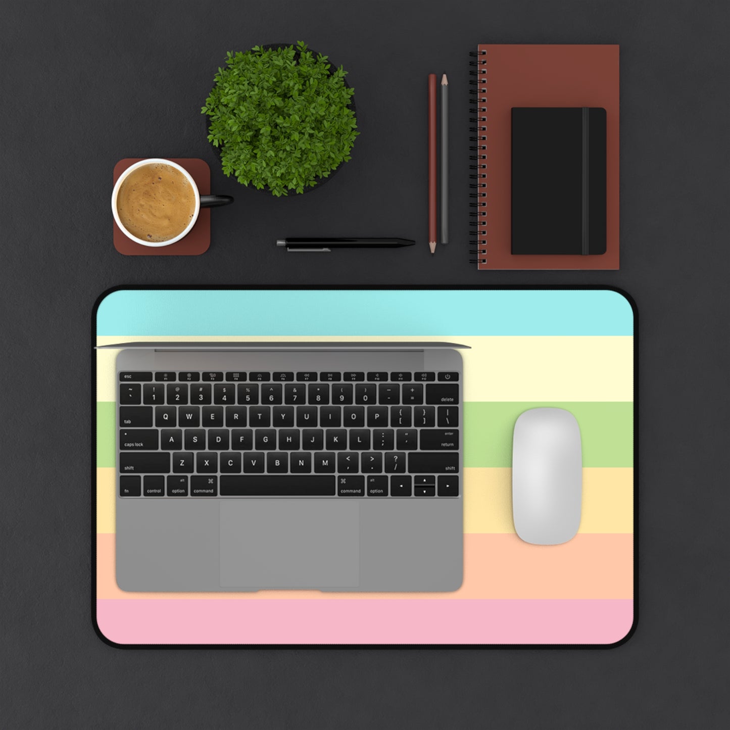 Pastel Stripes - Desk Mat