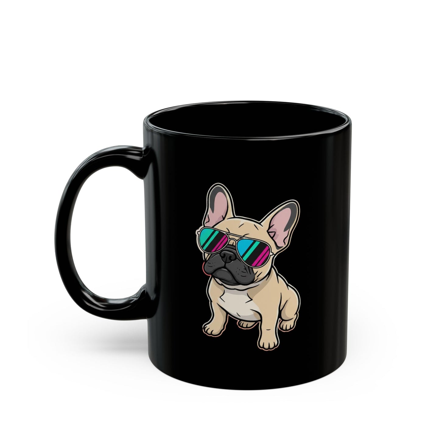 French Bulldog with Sunglasses - Black Mug