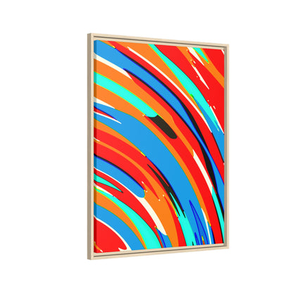 Abstract Rainbow Swirl Arc - Framed Canvas