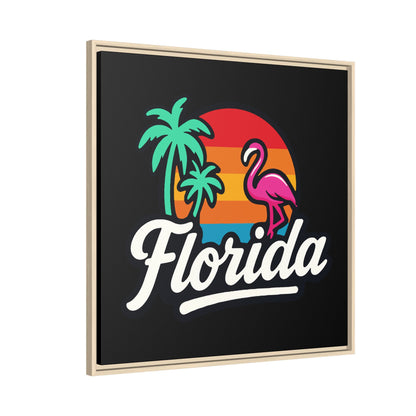 Florida Sunset Palm - Framed Canvas