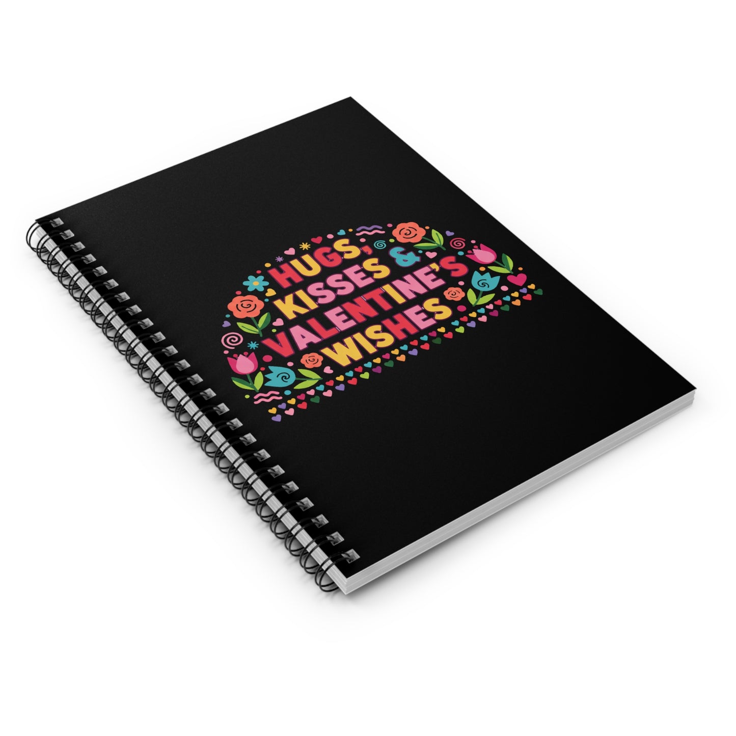 Hugs, Kisses & Valentine’s Wishes - Spiral Notebook