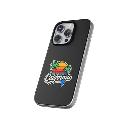 California Sunset Flexi Case, Tropical Phone Cover, Summer Vibe Accessory, Surfer Gift, Personalized Mobile Case