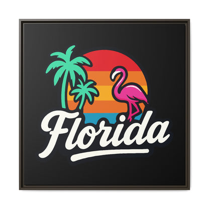 Florida Sunset Palm - Framed Canvas