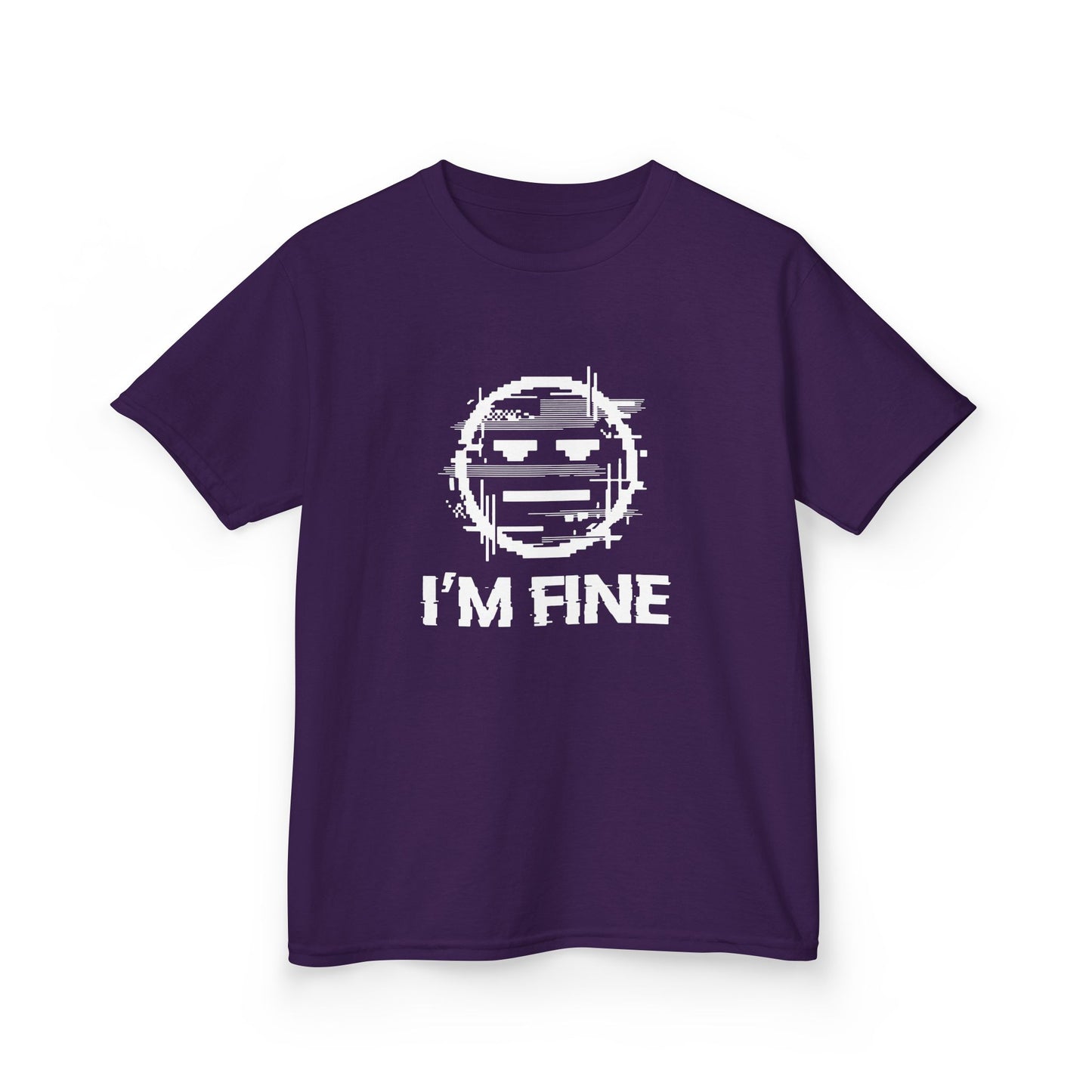 I’m Fine Glitched Smiley - Kids Tee