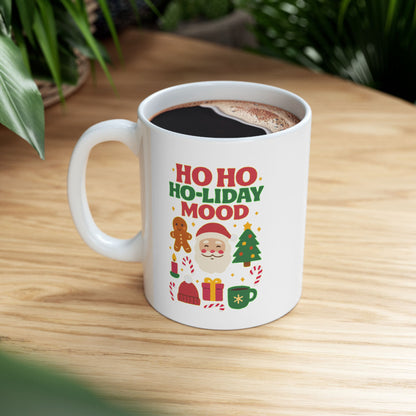 Festive Holiday Ceramic Mug, Christmas Coffee Cup, Holiday Gift Mug, Cute Gingerbread Design, Cozy Winter Drinkware
