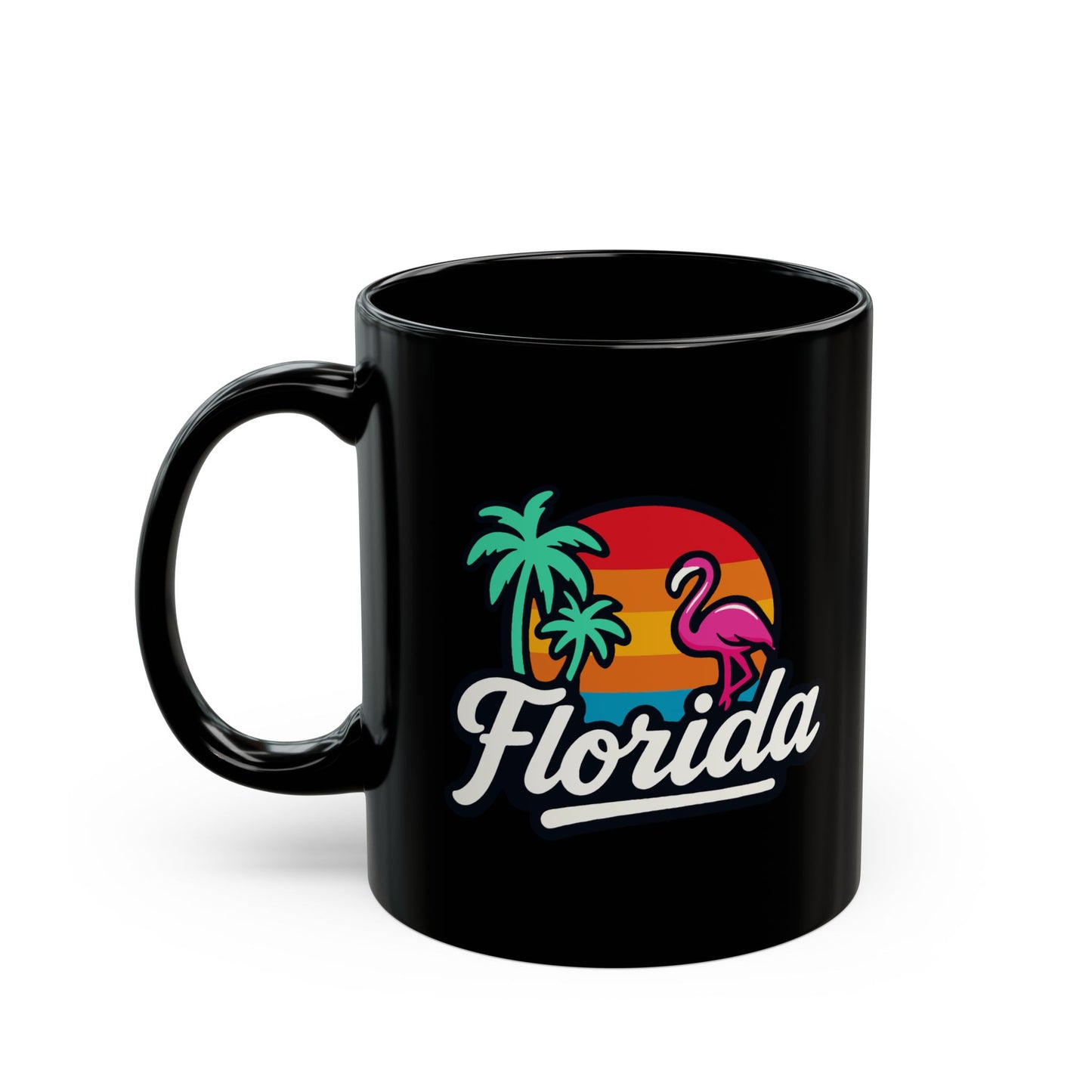 Florida Sunset Palm - Black Mug