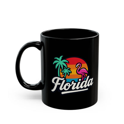 Florida Sunset Palm - Black Mug