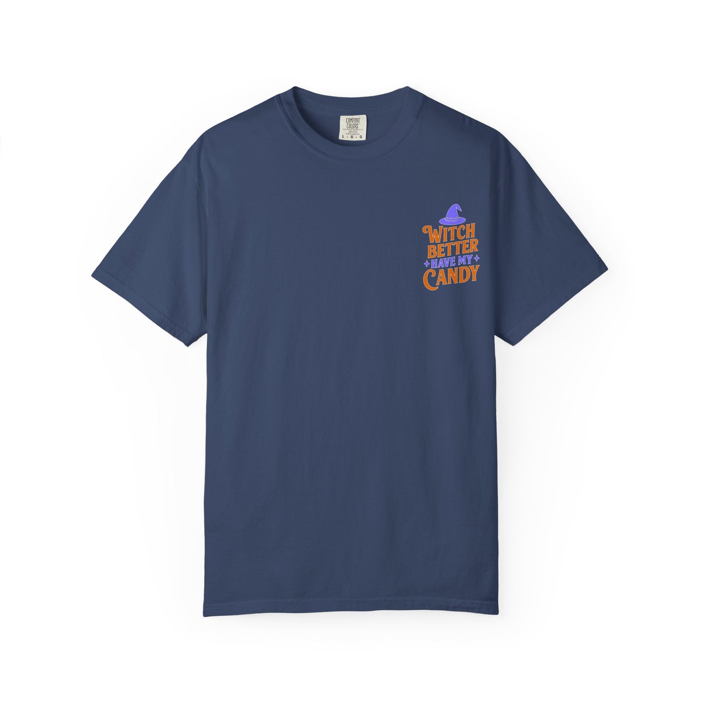 Halloween Candy T-shirt, Unisex Garment-Dyed T-shirt, Spooky Season Apparel, Fall Fashion, Trick or Treat Shirt, Cute Halloween Tee