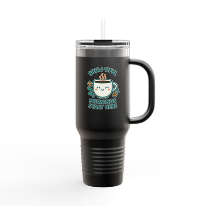 Brew-tiful Insulated Travel Mug, 40oz - Perfect for Coffee Lovers, On-the-Go, Travel, Camping, Office, Gifts