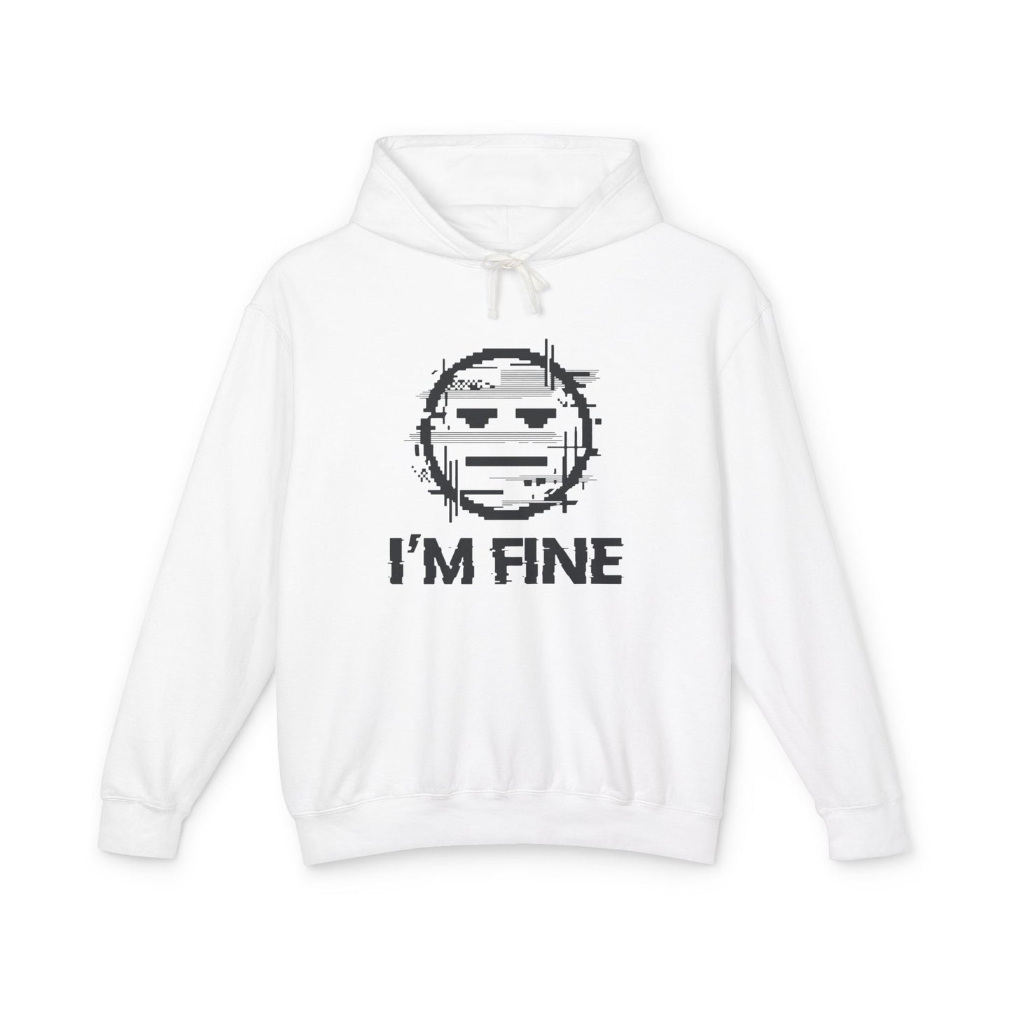 I’m Fine Glitched Smiley - Hoodie