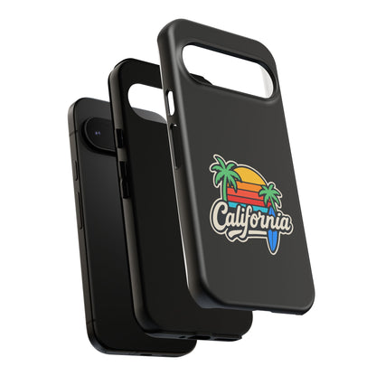 California Sunset Phone Case, Tropical Cell Phone Cover, Beach Lover Gift, Summer Vibes Accessory, Surfing Decor, Personalized Case