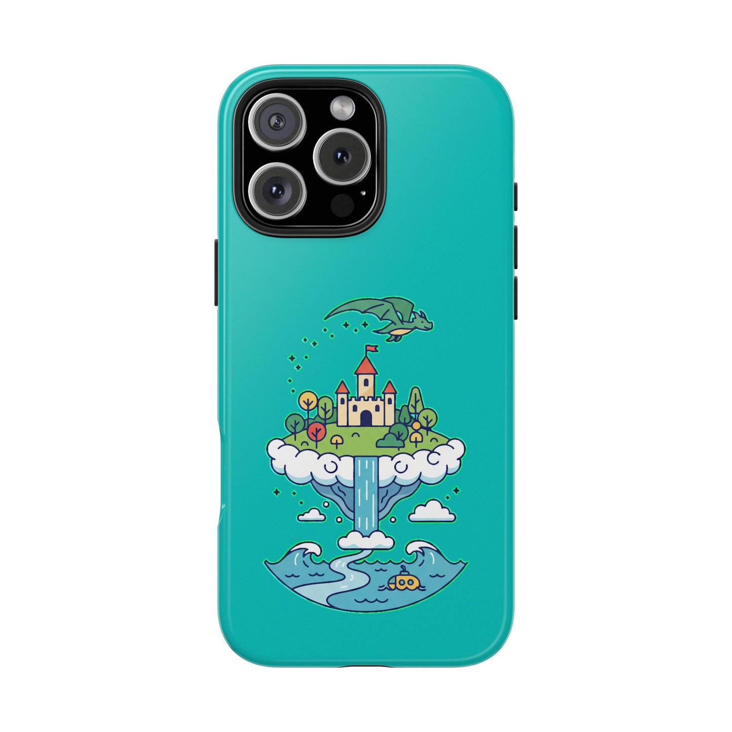 Floating Castle Dragon - Magical Fantasy Island - Phone Case