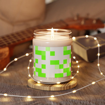 Lime Green Pixel Grid - Scented Candle