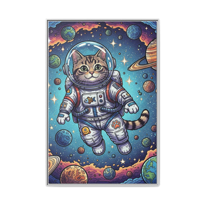 Astronaut Cat - Framed Canvas