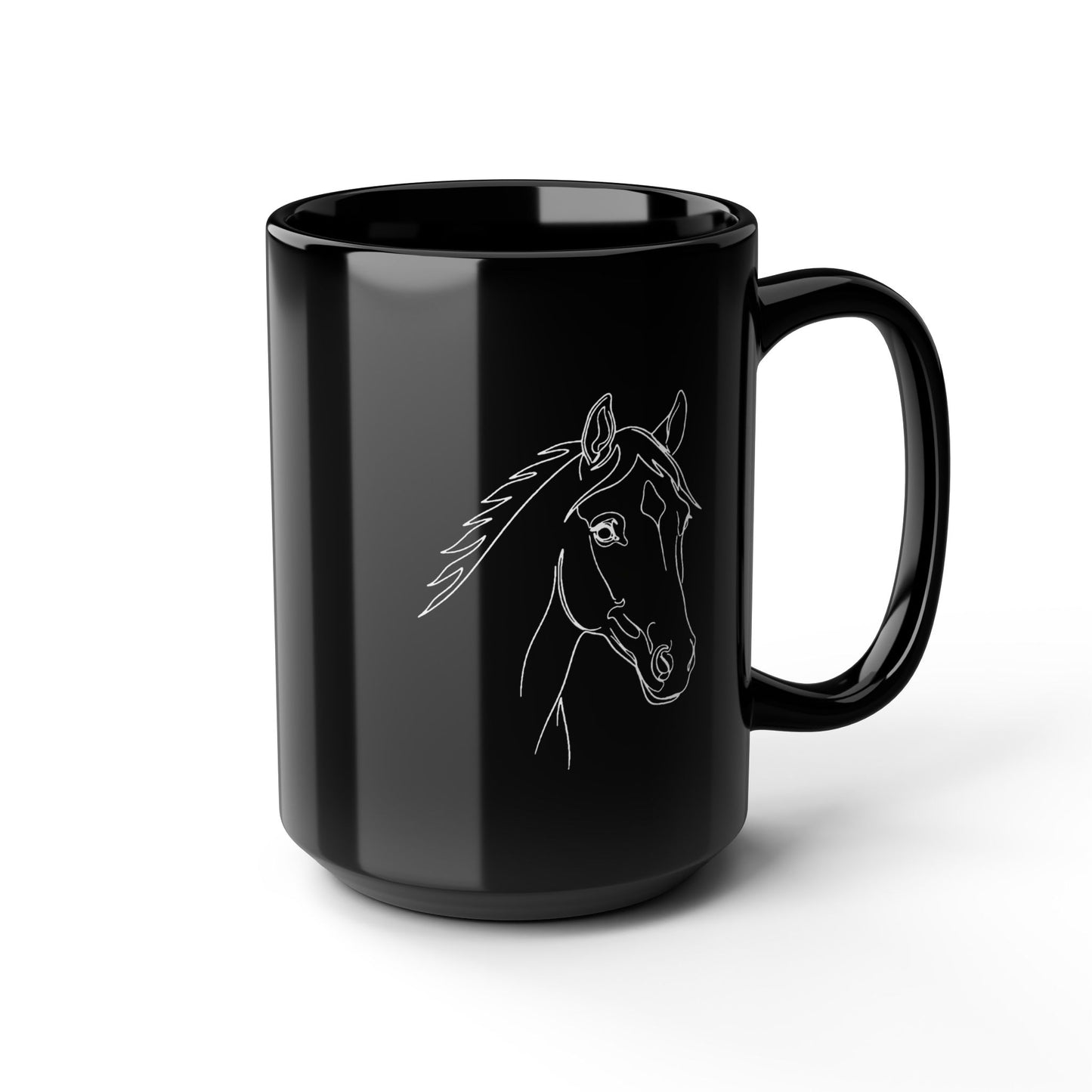 Horse Portrait Sketch - Black Mug