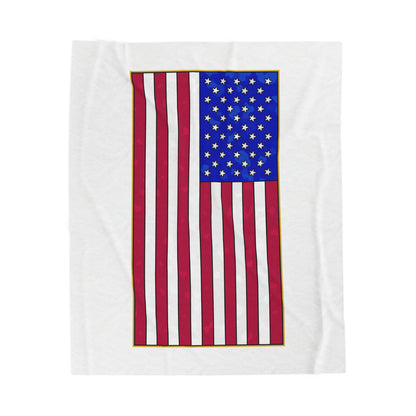 New Glory American Flag (Gold Edge Edition) - Plush Blanket