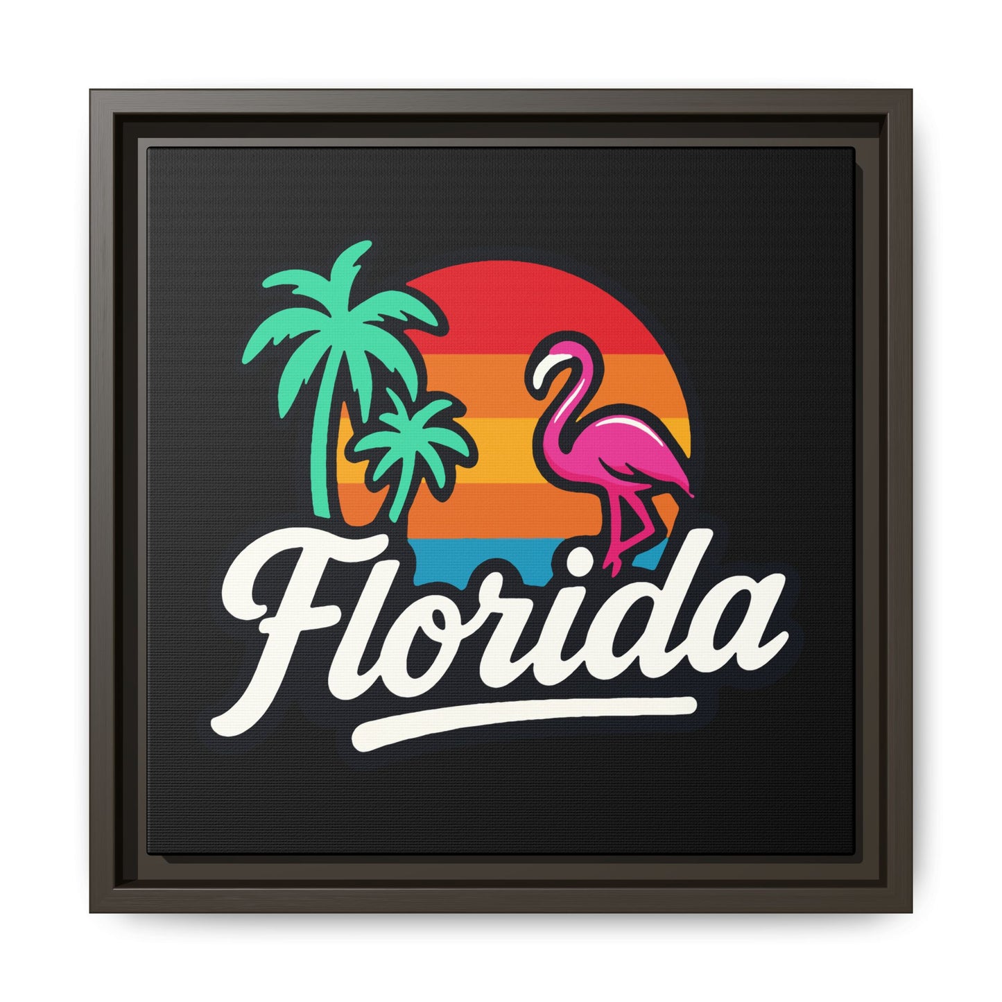 Florida Sunset Palm - Framed Canvas