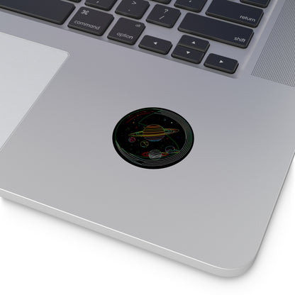 Galactic Round Vinyl Stickers, Space Decor, Laptop Stickers, Cosmic Gift, Astronaut Theme, Unique Space Art