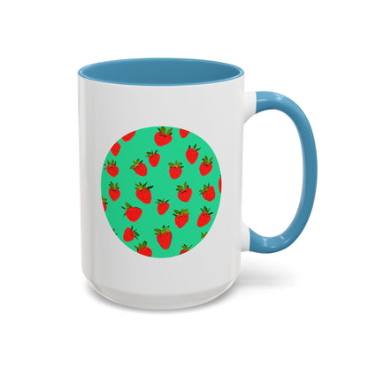 Strawberry Pattern - Color Accent Mug