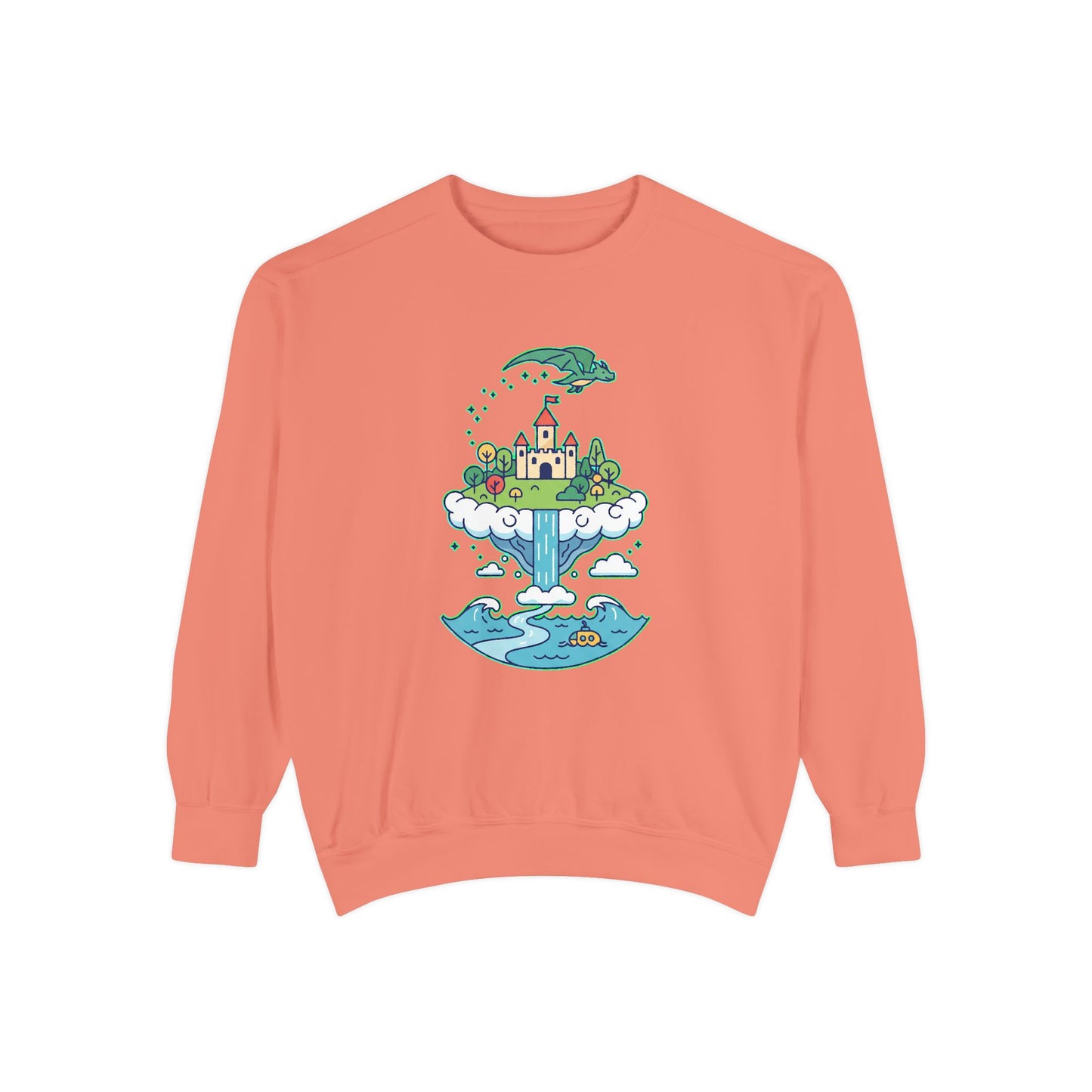 Floating Castle Dragon - Magical Fantasy Island - Sweatshirt