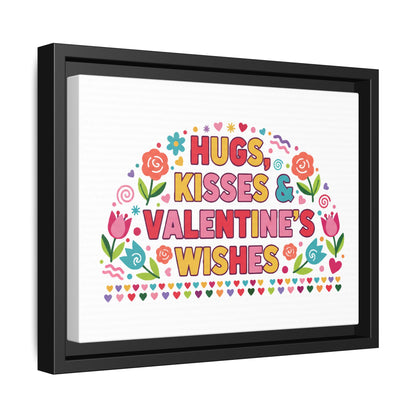 Hugs Kisses & Valentine's Wishes - Framed Canvas