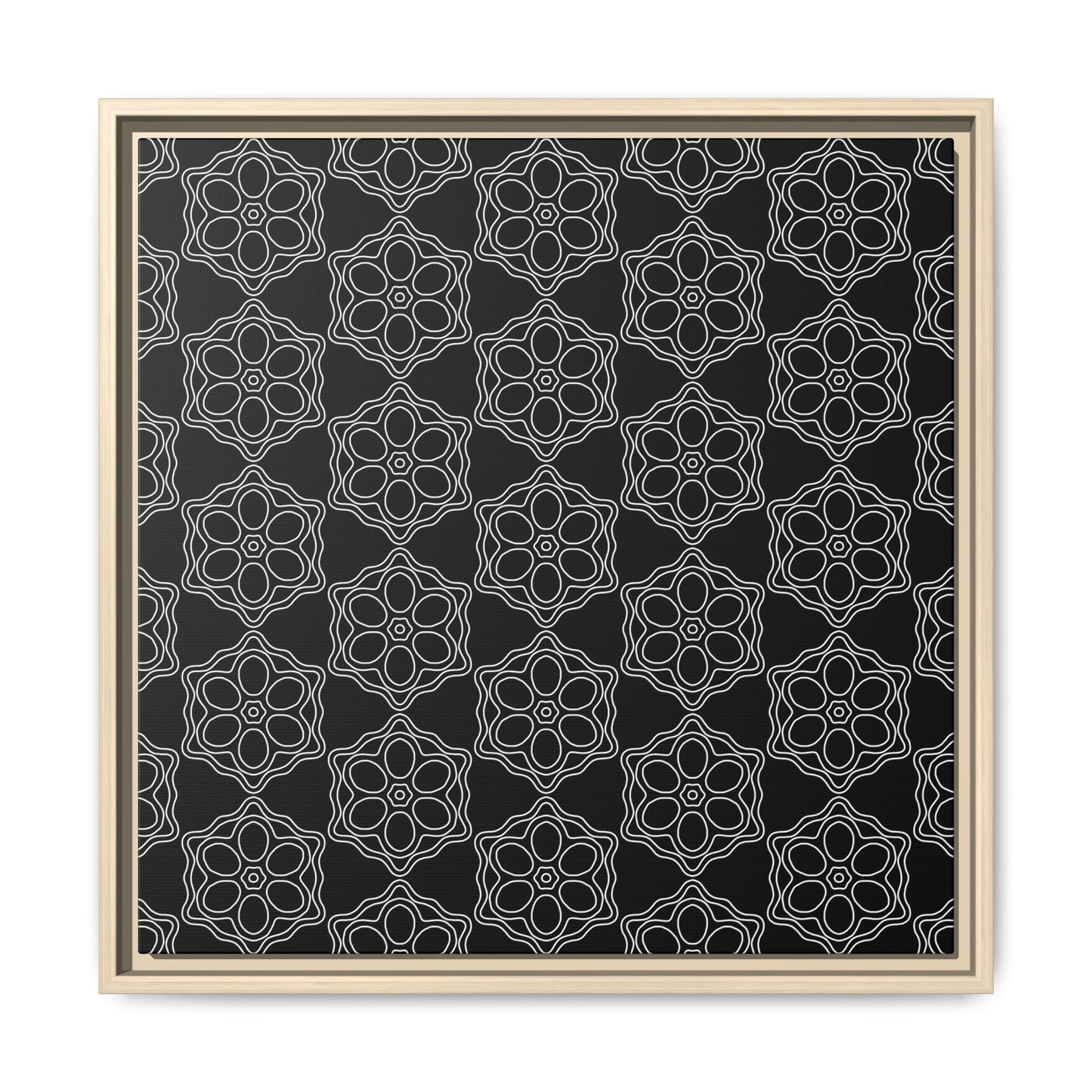 Geometric Sacred Flower - Framed Canvas
