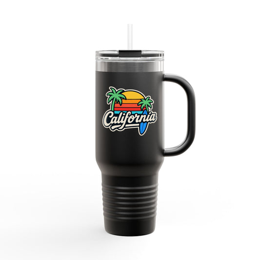 California Insulated Travel Mug - 40oz, Perfect for Road Trips, Outdoor Adventures, Gift for Travelers, Beach Lovers, Summer Vibes
