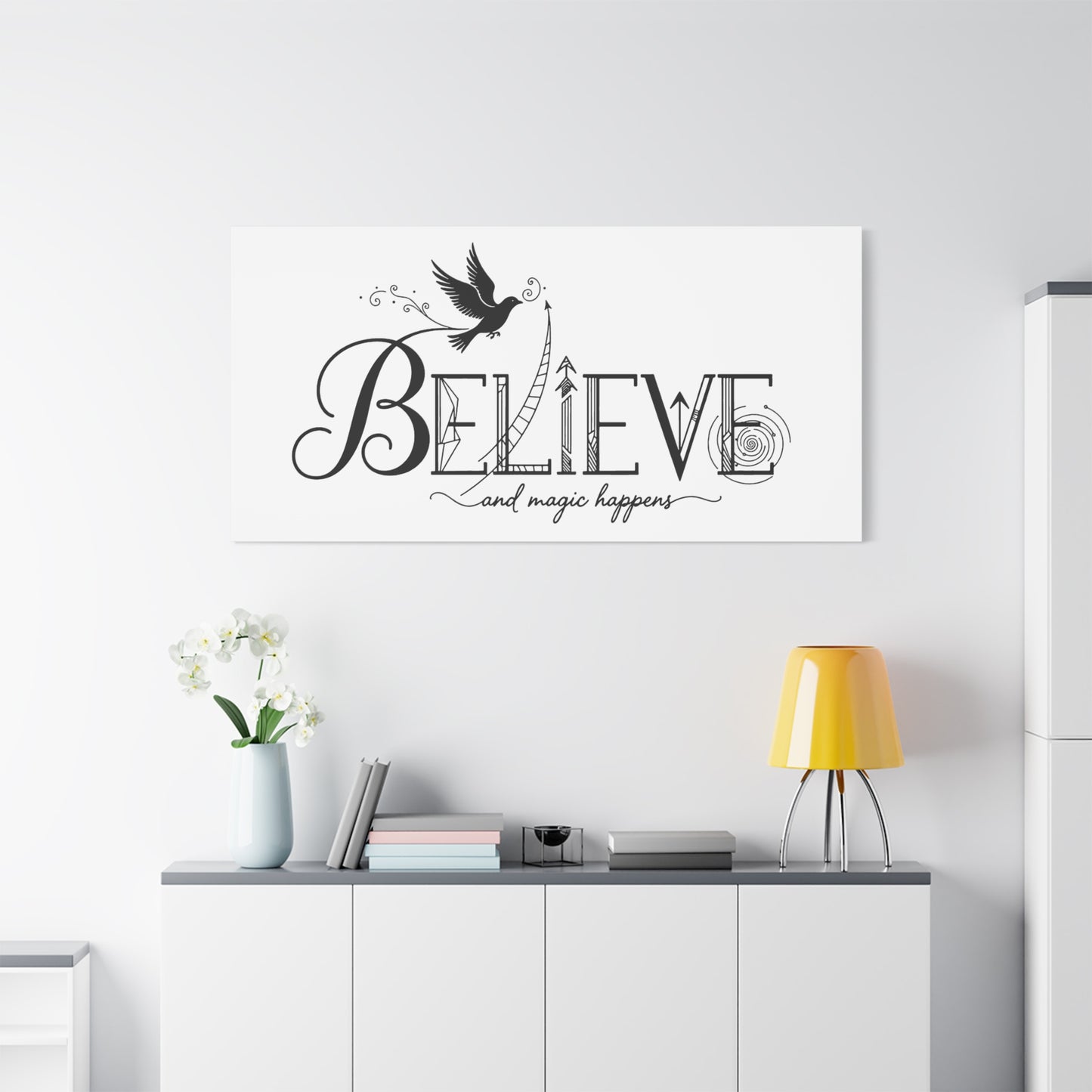 Believe and Magic Happens - Stretched Canvas