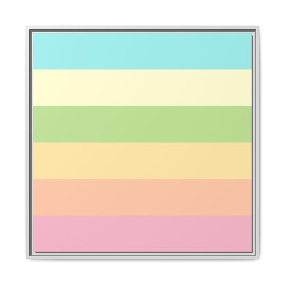Pastel Stripes - Framed Canvas
