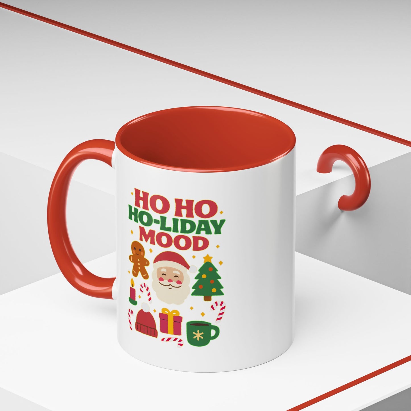 Ho Ho Ho-liday Mood - Color Accent Mug