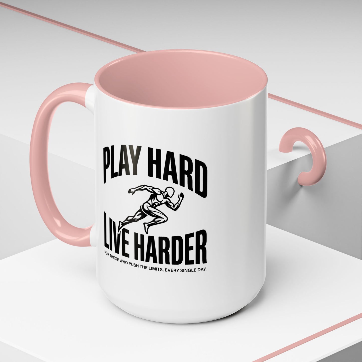Play Hard / Live Harder - Color Accent Mug