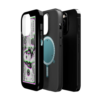 100 Dollars Bill - Green/Magenta Glitch - Magnetic Phone Case