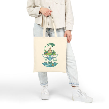 Floating Castle Dragon - Magical Fantasy Island - Tote Bag