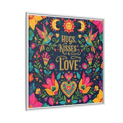 Hugs, Kisses & Love - Framed Canvas