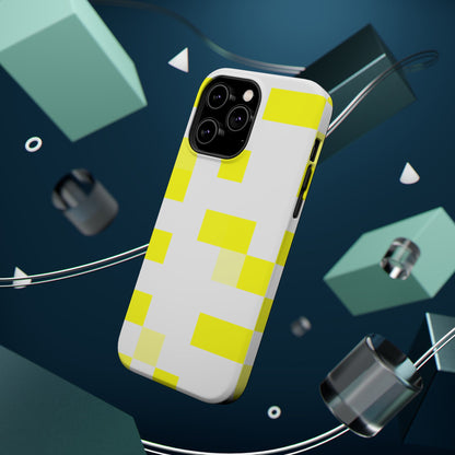 Yellow Pixel Grid -  Magnetic Phone Case